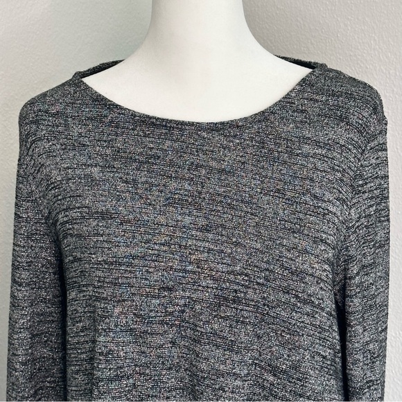 GAP Outlet Stretch Knit Shimmer Dress Sz M Gray - Picture 2 of 10